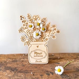 Flower decoration to compose - Thank you teacher, nanny - customizable, end of school year party gift, original atsem gift souvenir