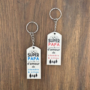 Customizable wooden dad key ring, Father's Day gift, birthday key ring, gift for him, moving in gift, super loving dad image 6