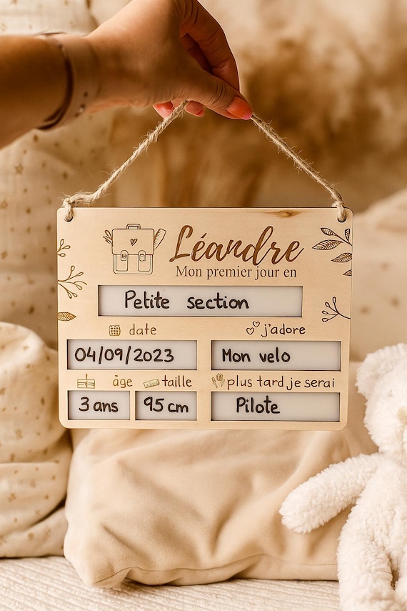 Pancarte rentrée ardoise bois, mon premier jour, dernier école, décoration enfant école, cadeau rentrée ou fin année scolaire nounou crèche