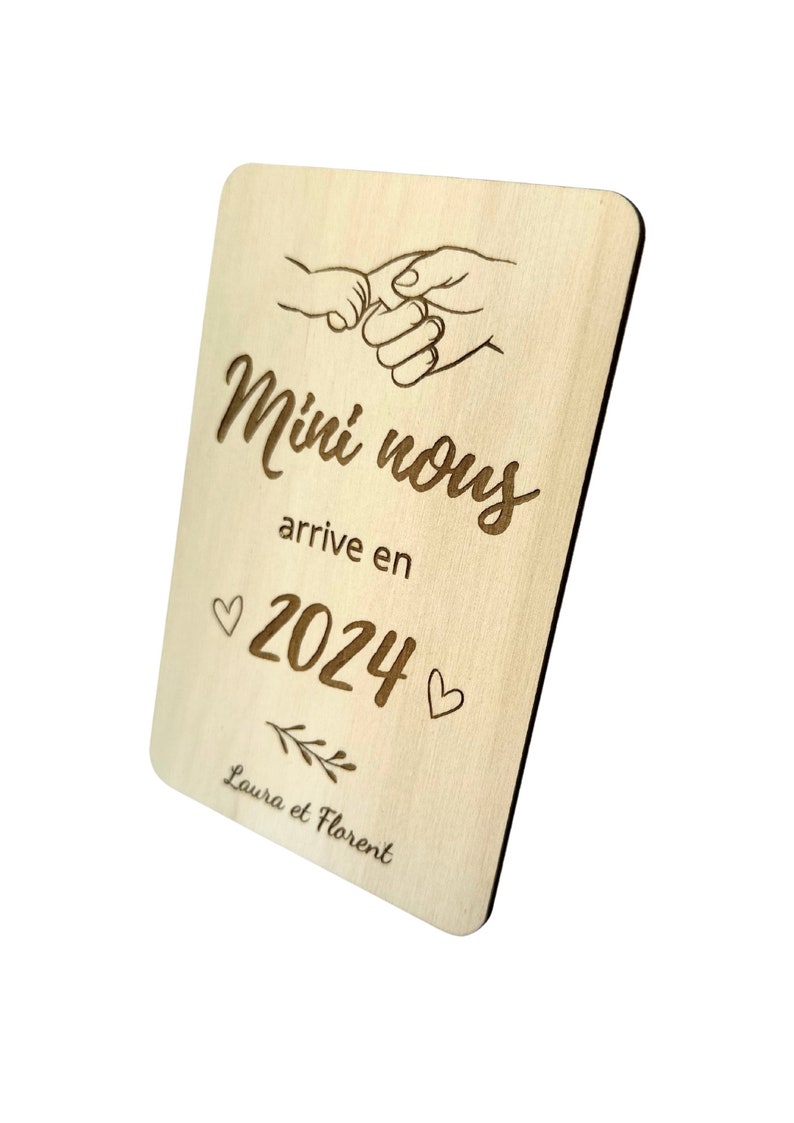 Wooden card for pregnancy, Mini Us/ Hands, baby ad, pregnancy, advertising card, application for sponsor, future mother imagem 10