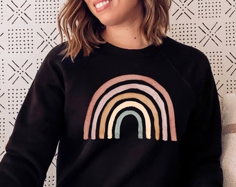 Sweatshirt With Cute Rainbow Print Mama Rainbow T Shirt Gift 