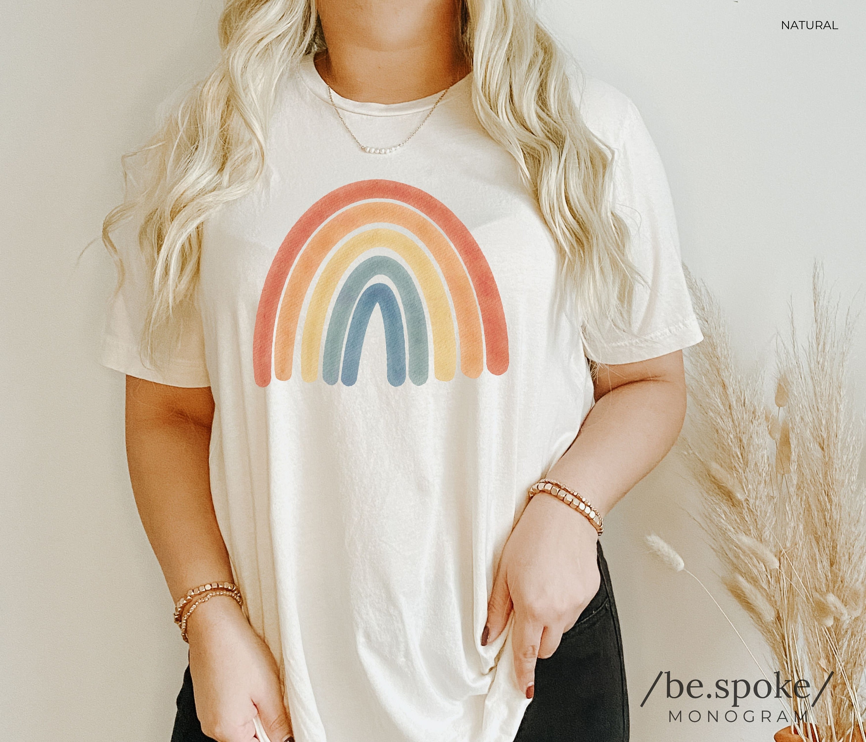 Boho Rainbow Shirt Rainbow Boho tshirt Retro Rainbow Shirt Etsy