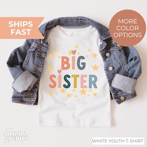 Big Sister Toddler Shirt, Cute Announcement Kids Shirt, Big Sister Gift, Pregnancy Announcement Shirt, Toddler Girl Gift, Sibling Reveal Tee