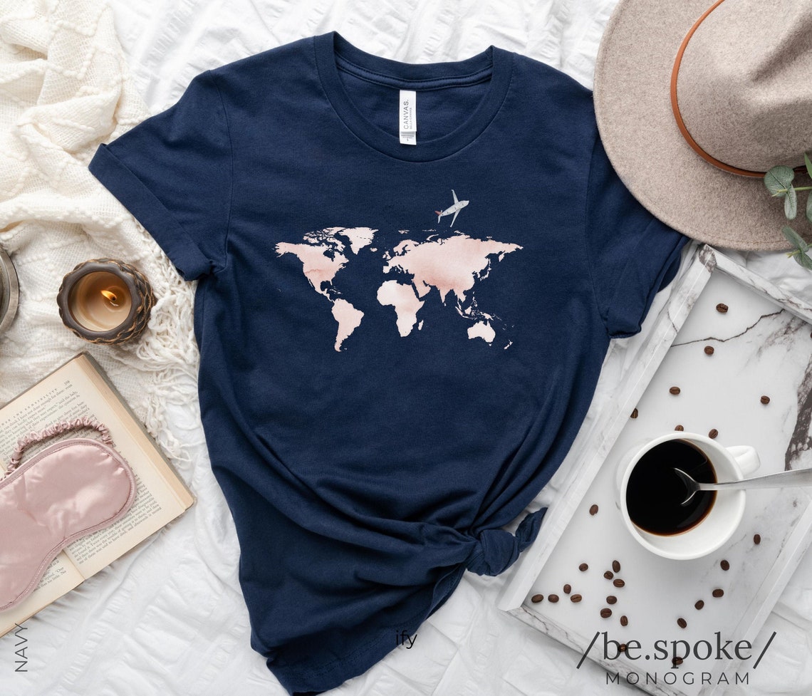 World Map Shirt Travel Shirt Traveler Gift Travel Lover Etsy