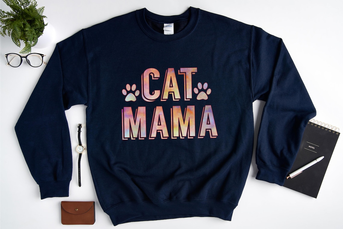 Cat Mom Sweatshirt Cat Mama Sweatshirt Cat Mom Gift Cat Etsy