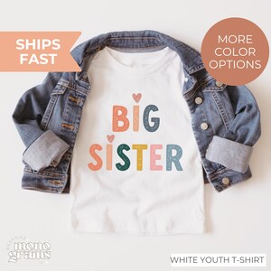 Big Sister Toddler Shirt, Cute Announcement Kids Shirt, Big Sister Gift, Pregnancy Announcement Shirt, Toddler Girl Gift, Sibling Reveal Tee
