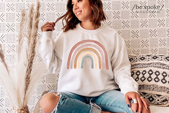 Sweatshirt With Cute Rainbow Print Mama Rainbow T Shirt Gift 