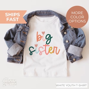 Big Sister Toddler Shirt, Cute Announcement Kids Shirt, Big Sister Gift, Pregnancy Announcement Shirt, Toddler Girl Gift, Sibling Reveal Tee