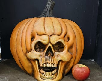 Halloween 2 Pumpkin Skull Prop– Latex & Foam Sculpture by Jon Fuller | Hand‑Painted Horror Art