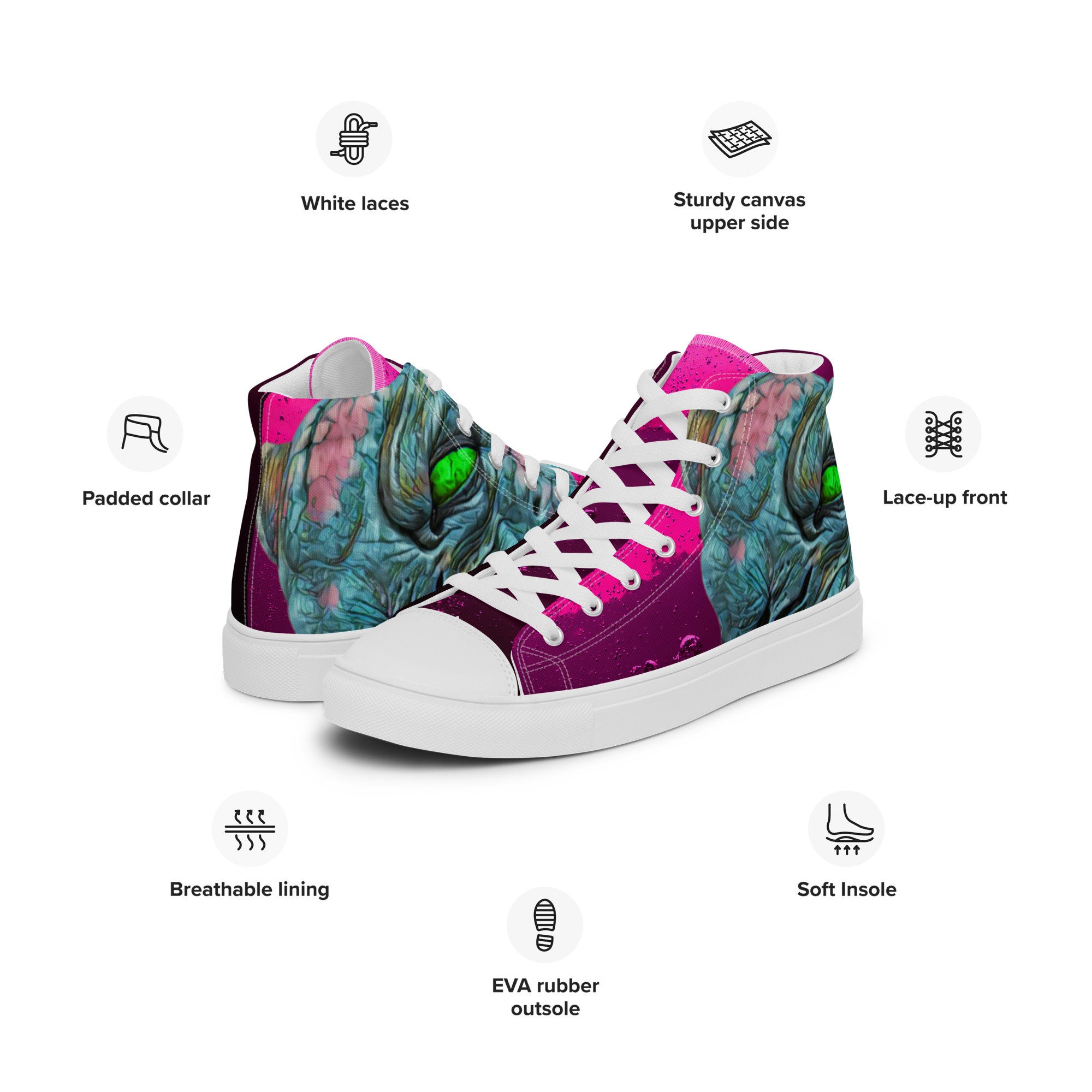 So it goes Kurt Vonnegut- Men's Classic High Top Canvas Shoes