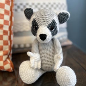 Crochet Raccoon Plush: Handmade Stuffed Animal Toy
