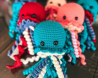 Crochet Jellyfish Plush: Handmade Stuffed Sea Animal