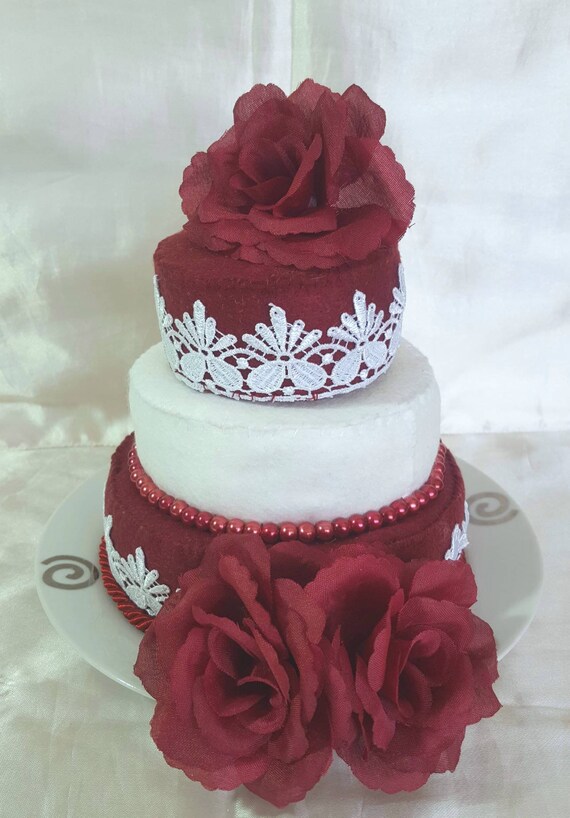 Get Inspired For 2 Tier Burgundy Wedding Cakes