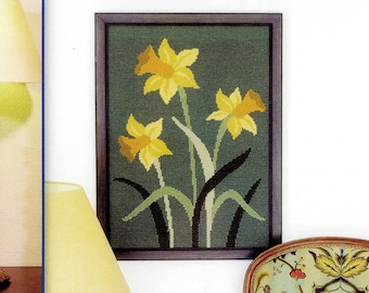Kit do it yourself -  Exotic flowers - Portuguese Arraiolos - Traditional Portuguese Arraiolos Embroidery Needlework(A32Narcisos)