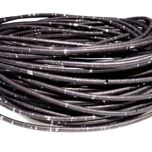 1 m/39 インチ - 3 mm ポルトガル製コルクコード - 3 mm 黒コルクとシルバーのストーク - 3 mm コルク - ブレスレットやネックレス用の材料 - ビーガン (C3MM-30)