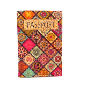 Funda para pasaporte - Cartera para pasaporte de corcho vegano - Funda para pasaporte de corcho portugués para hombre y mujer - Regalos de Navidad (BO363)