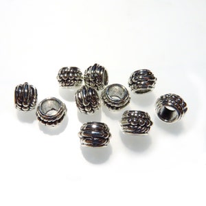 5pcs - 4mm beads silver color - 4mm beads - 4mm beads for cork or leather (5 pieces) (MB241)