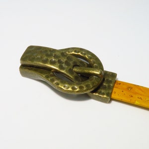 10mm clasp - set of 2 clasps-  buckle clasp bronze for 10mm flat leather - clasps for flat leather (MC89)