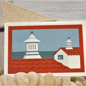 Kit do it yourself -  Algarve chimneys picture - Portuguese chimneys - Traditional Portuguese Arraiolos Embroidery Needlework(A16)
