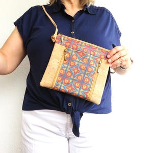 Cork Purse Made in Portugal - High quality cork bag natural color - vegan clutch - cross body bag - cork shoulder bag  (BO377)