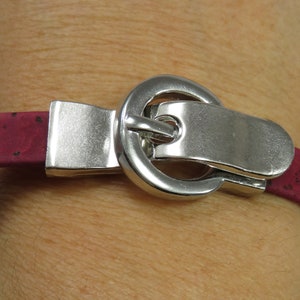 10mm clasp - set of 2 clasps-  buckle clasp silver for 10mm flat leather - clasps for flat leather (MC77)
