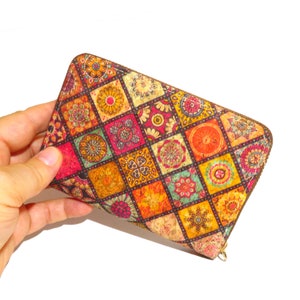 Monedero vegano de corcho - Monedero mediano de corcho - Monedero de corcho para mujer - Monedero vegano - Monedero vegano - Regalo vegano - Bolso de mujer (BO263)