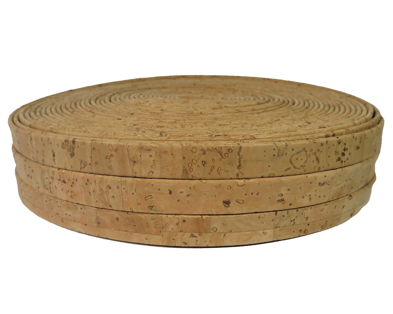 10mm flat cork cord Portuguese cork strip C10MM-2 10mm Portuguese Cork cord Cork cord vegan flat cork