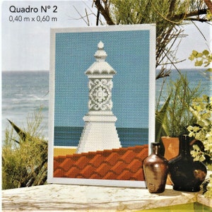 Kit do it yourself -  Algarve chimneys picture - Portuguese chimneys - Traditional Portuguese Arraiolos Embroidery Needlework(A10)