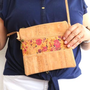 Cork Purse Made in Portugal - High quality cork bag natural color - vegan clutch - cross body bag - cork shoulder bag  (BO370)