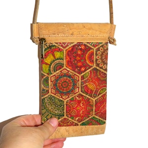 Handytasche - Kleine Kork Geldbörse Made in Portugal- Hochwertig - vegane Clutch - Umhängetasche für Handy (BO319)