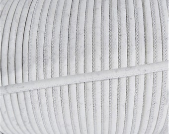 1m/39in - 3mm Portuguese Cork - 3mm white cork cord - 3mm cork cord - supplies for bracelets or necklaces - vegan (C3MM-9)