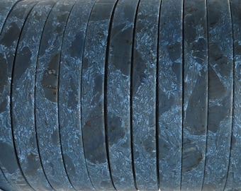 1m/39in - Cork cord - 10mm Portuguese cork cord -  dark blue cork cork - 10mm flat cork - Vegan - high quality cork (C10MM-43)