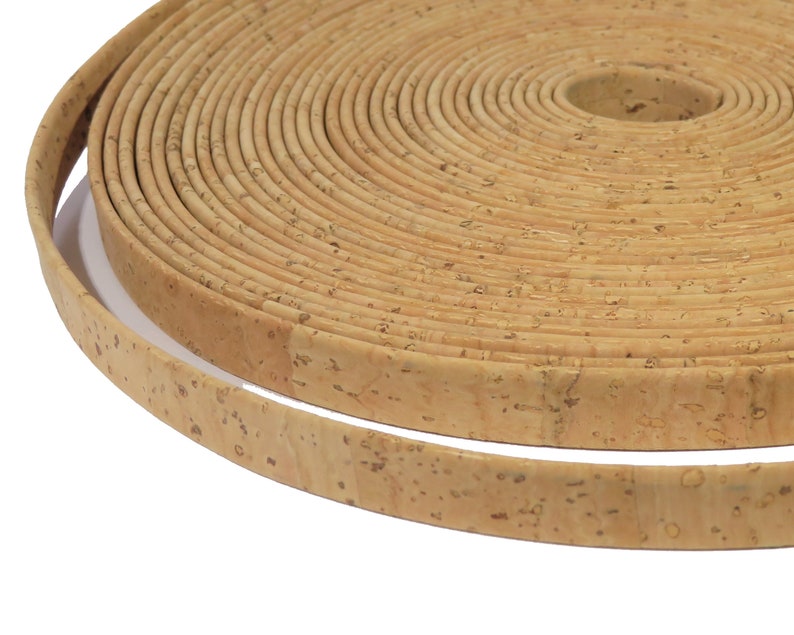 10mm flat cork cord Portuguese cork strip C10MM-2 10mm Portuguese Cork cord Cork cord vegan flat cork