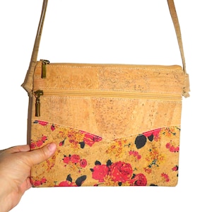 Monedero de corcho fabricado en Portugal - Bolso de corcho de alta calidad color natural - clutch vegano - bolso bandolera - bolso de hombro de corcho (BO352)