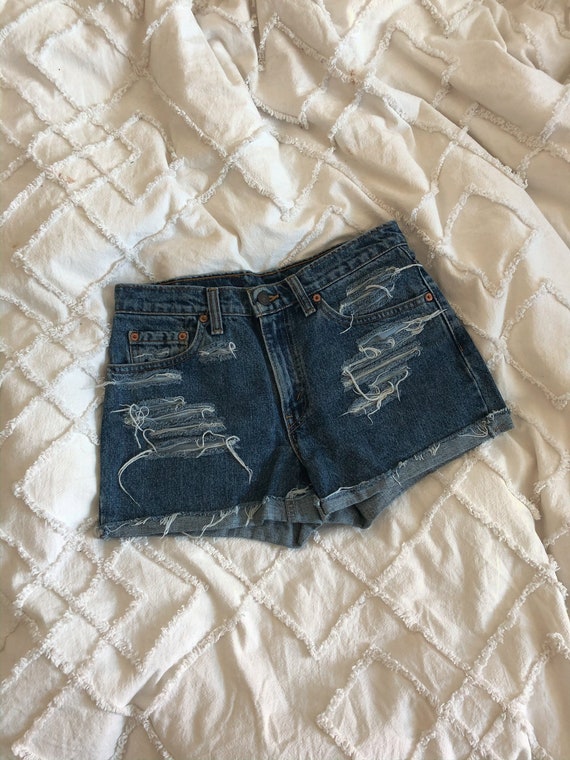 Vintage 90s Hand Shredded Levis // Low 