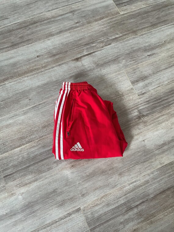 vintage 1990 90s small unisex red + white Adidas t