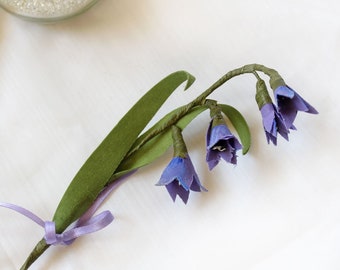 Tige de jacinthe des bois, fleur en tissu jacinthe sauvage, décoration printanière bleu jacinthe, décoration de table de mariage, cadeau fête des mères