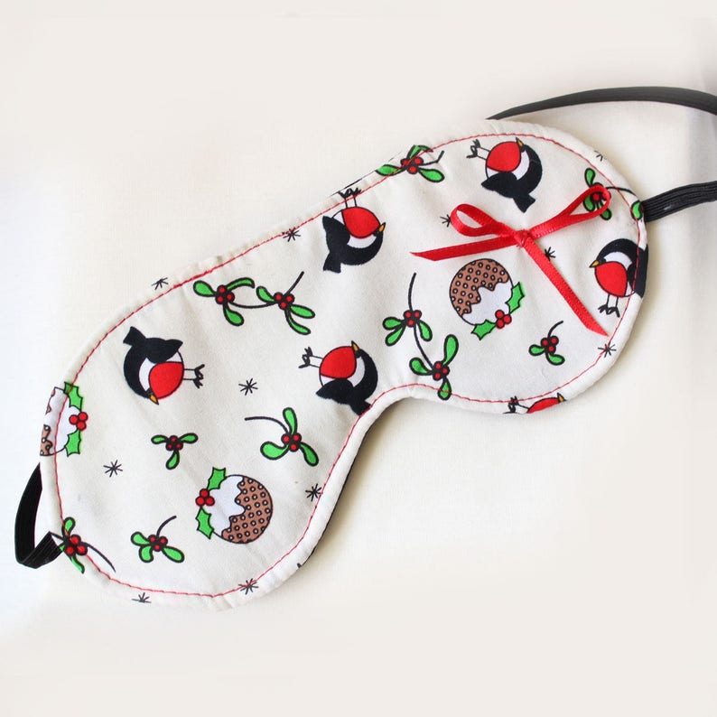 Festive Eye Mask Cute Christmas Sleep Mask in Robin and Etsy