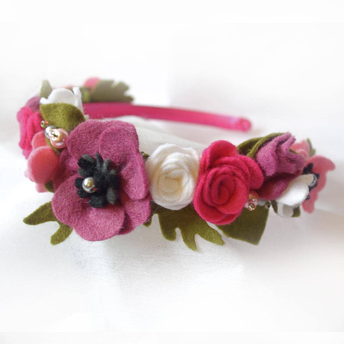 Flower - Handmade Felt & Beadwork Hair Band main image 0