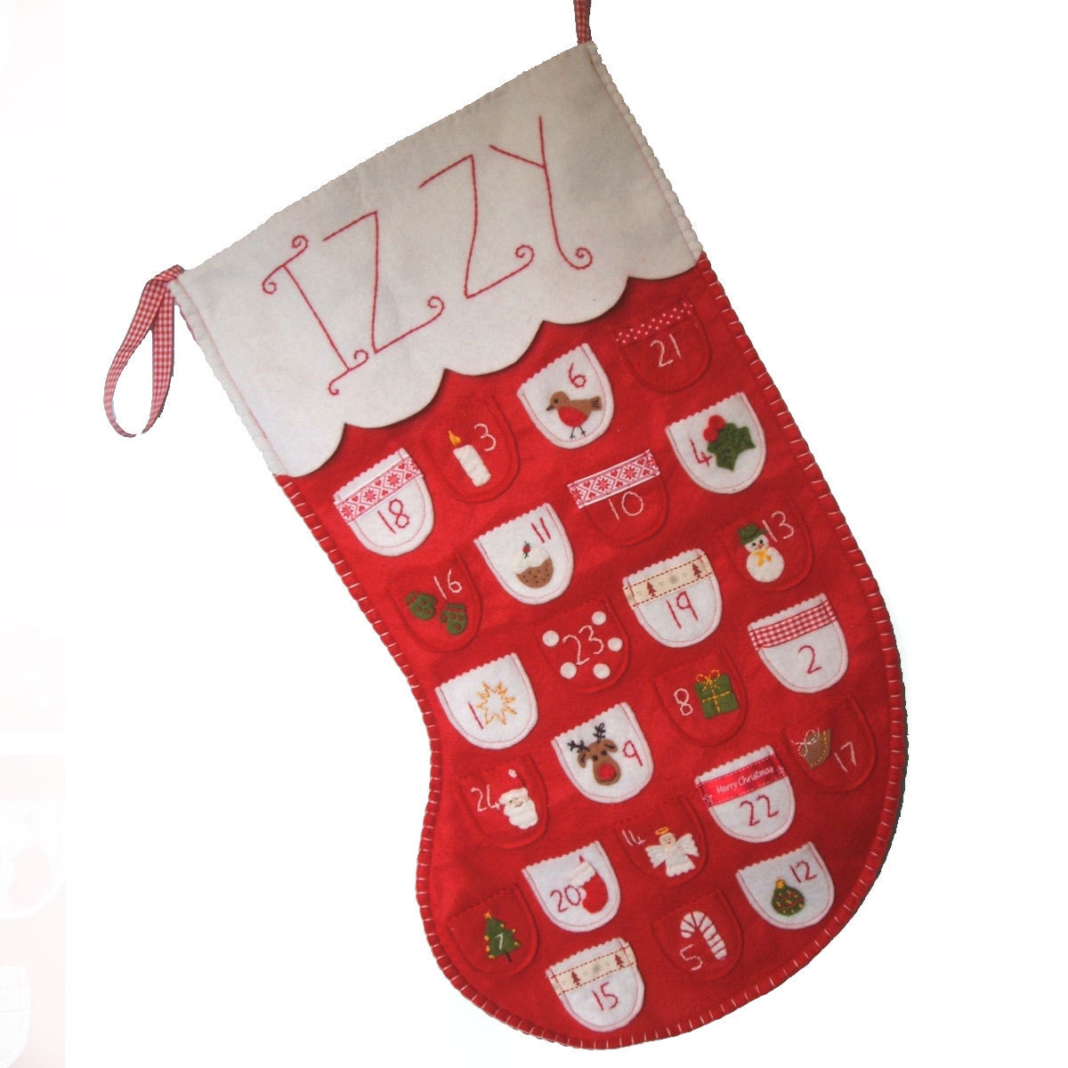 Christmas Stocking Advent Calendar Personalized Festive Etsy
