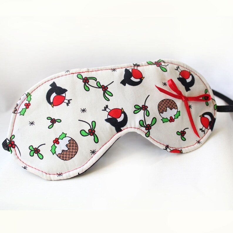 Festive Eye Mask Cute Christmas Sleep Mask in Robin and Etsy