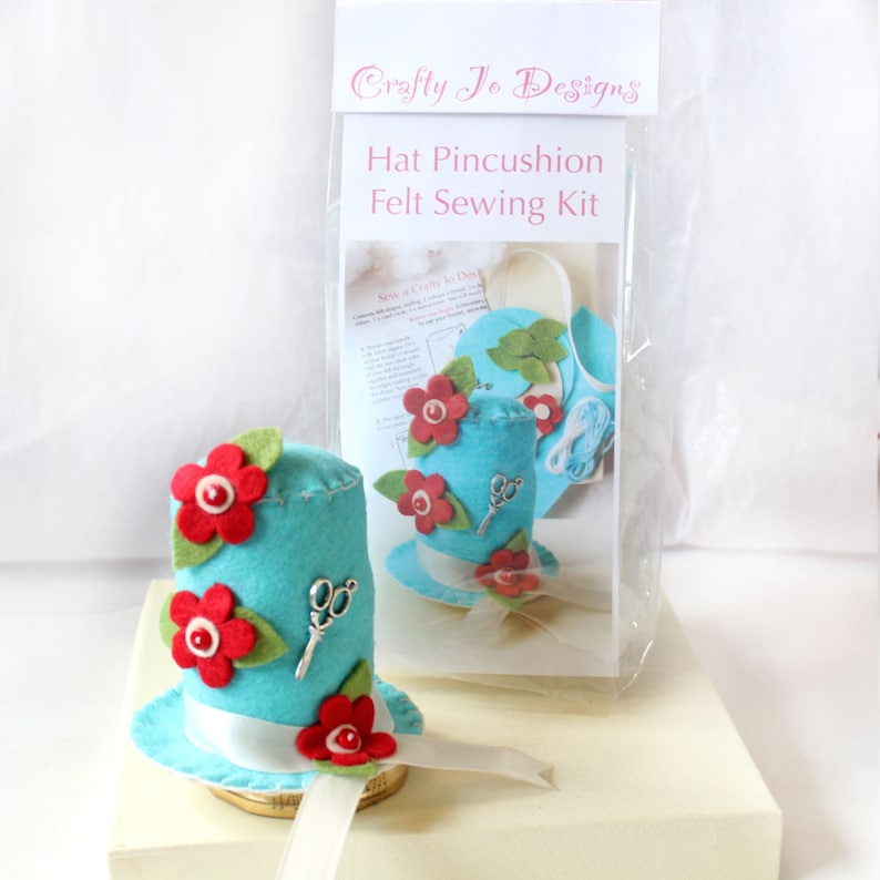 Make Your Own Hat Pincushion DIY Craft Kit Felt Pincushion Sewing Craft Kit Sew Your Own Pincushion Making Kit Seamstress Gift
