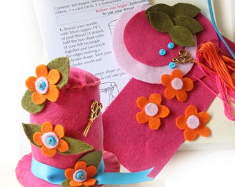 DIY Craft Kit, Sew Your Own Felt Pincushion, Felt Pincushion Making Kit, Make Your Own Hat Pincushion by Crafty Jo Designs , Dressmaker Gift