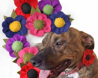 Felt Poppy Dog Collar Decorations, Two Sizes Available