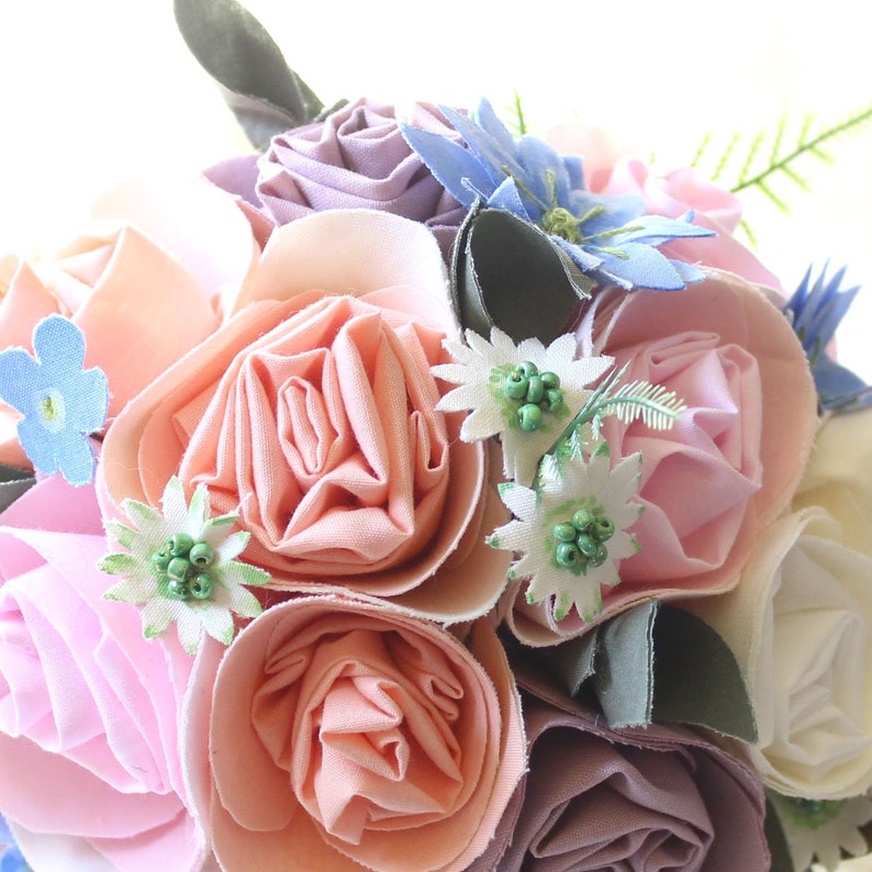 Cotton Anniversary Gift Fabric Flower Wedding Bouquet with Etsy