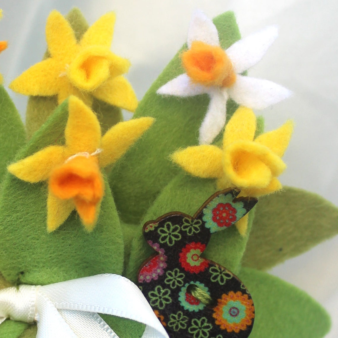 Personalised Mum Gift Felt Daffodil Flower Pot Spring Etsy UK