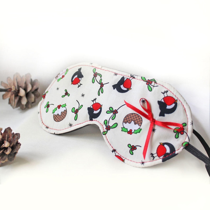 Festive Eye Mask Cute Christmas Sleep Mask in Robin and Etsy