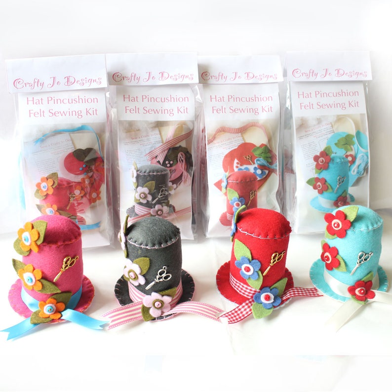 Felt Pincushion Sewing Craft Kit Make Your Own Hat Pincushion Etsy UK