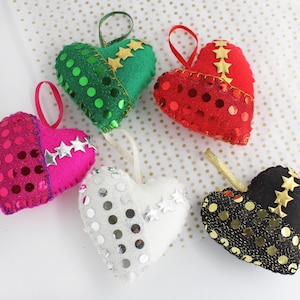 Heart Decoration, Disco Dance Lovers Home Decor, Sequined Love Heart Hanging Ornament