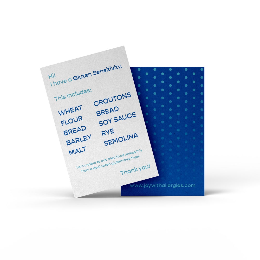 Gluten Free Allergy/sensitivity Card Dining With Allergies Made Simple ...